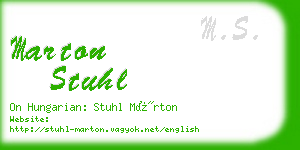 marton stuhl business card